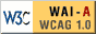 Level A conformance icon, W3C-WAI Web Content Accessibility Guidelines 1.0